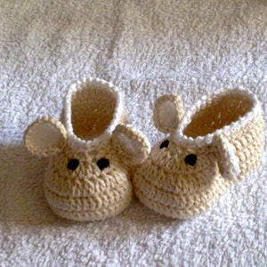 Pattern Crochet Baby Shoes, Newborn Slippers,Crochet Pattern 251. Crochet baby mouse shoes.. Pattern Mouse Shoes . PATTERN 0 12 Months image 2