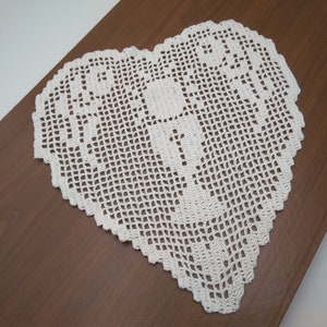 Pattern crochet doily chalice, PATTERN 405, First communion, crochet heart filet, gift, pattern pdf