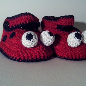 Crochet Pattern Baby Shoes Ladybug Crochet Booties Slippers Crochet Shoes Size 0-12 months Instant Download. Baby crochet pattern image 2