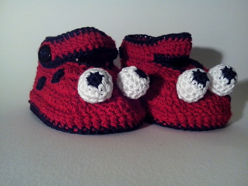 Crochet Pattern Baby Shoes Ladybug Crochet Booties Slippers Crochet Shoes Size 0-12 months Instant Download. Baby crochet pattern image 2