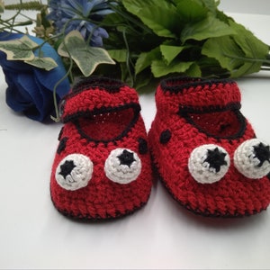 Crochet Pattern Baby Shoes Ladybug Crochet Booties Slippers Crochet Shoes Size 0-12 months Instant Download. Baby crochet pattern image 9