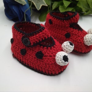 Crochet Pattern Baby Shoes Ladybug Crochet Booties Slippers Crochet Shoes Size 0-12 months Instant Download. Baby crochet pattern image 8