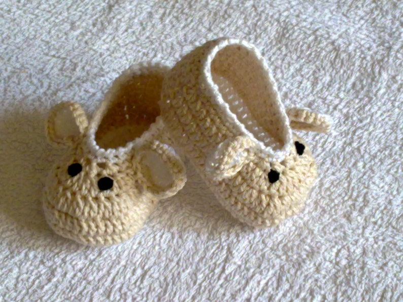 Pattern Crochet Baby Shoes, Newborn Slippers,Crochet Pattern 251. Crochet baby mouse shoes.. Pattern Mouse Shoes . PATTERN 0 12 Months image 4