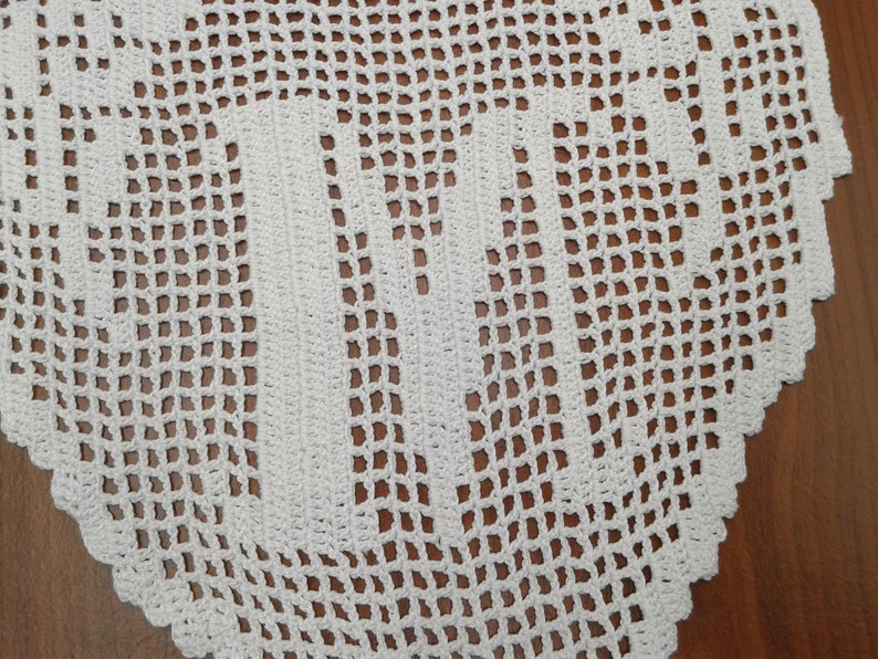 Pattern Crochet Doily Monogram Heart Letter m Etsy
