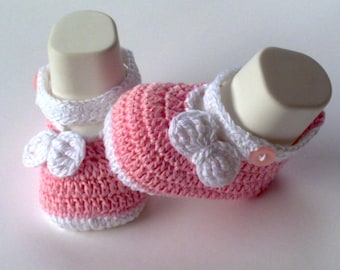 Pattern Crochet Baby Shoes with bow Crochet pattern Booties Crochet Pattern Slippers PATTERN 234 /bow white 4 size /Instant Download