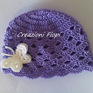 Crochet Summer Hat Baby Pattern, Crochet Hat Butterfly, Crochet Baby Girl, Crochet Hat Girl Pattern, Newborn Hat Pattern, Size 0-12 months image 7