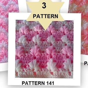 Pattern Pack 3, Crochet PATTERN Baby Blanket, Set (Pattern 141 -Pattern 808- Pattern 806)  / Instant Download /Crochet Baby Blanket Pattern