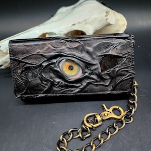 Cartera unisex estilo motero con forma de globo ocular