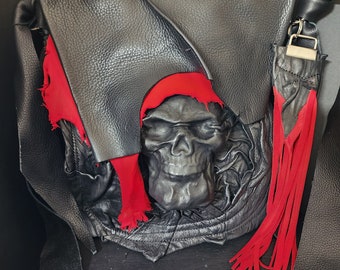 Leather skull bag