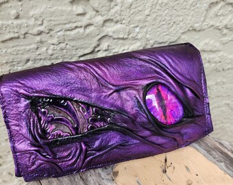 Large leather dragon eye wallet