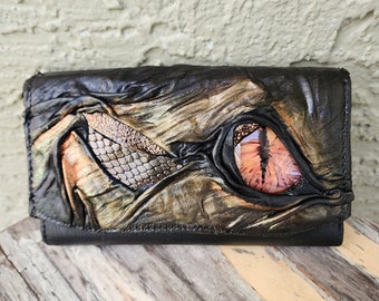 Brown dragon eye wallet