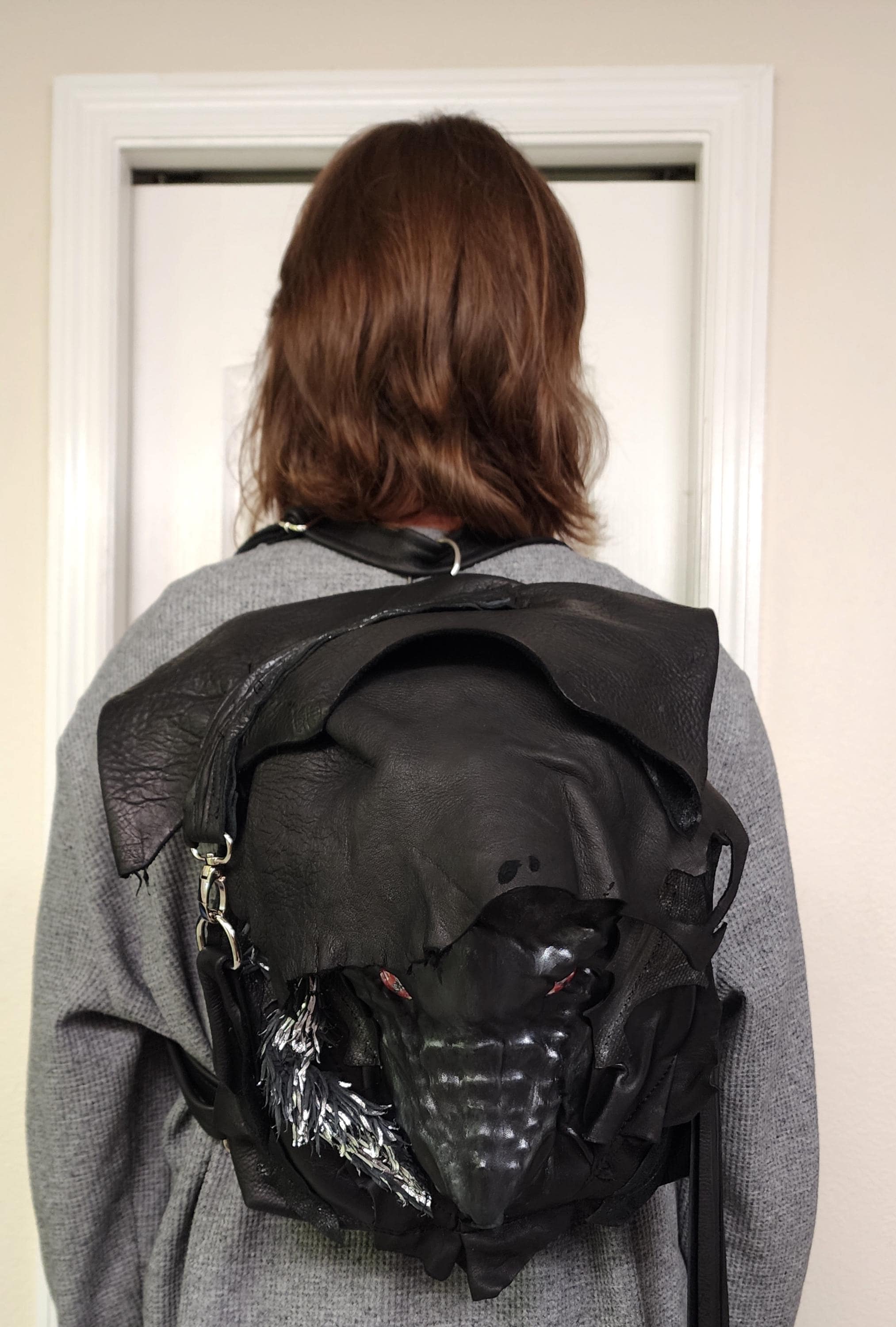bison leather backpacks Bison Leather Standard Backpack Black