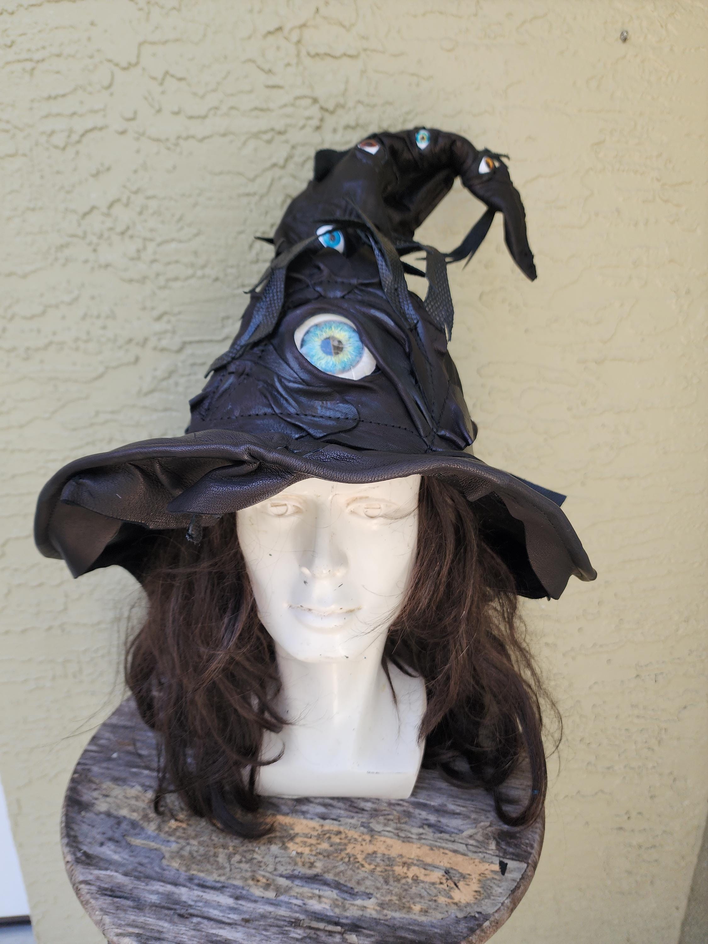 帽子 Vintage wizard hat Amazon.com: Halloween Costume Witch Hat Faux Leather Vintage