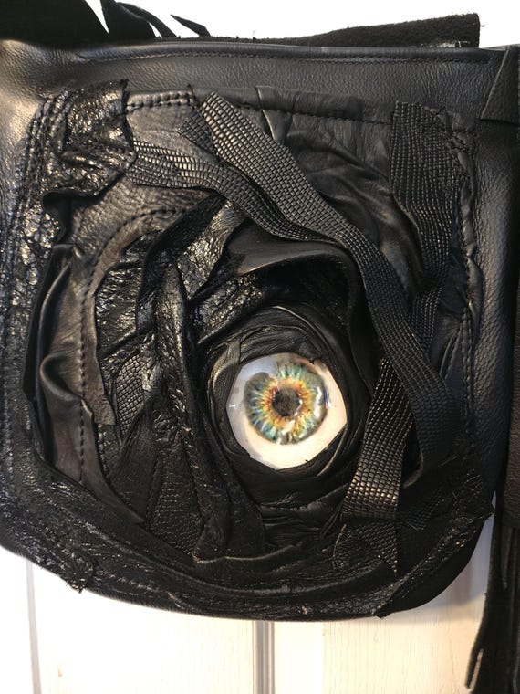 Creepy Spooky Leather Unisex Eyeball Goth Alternative Punk