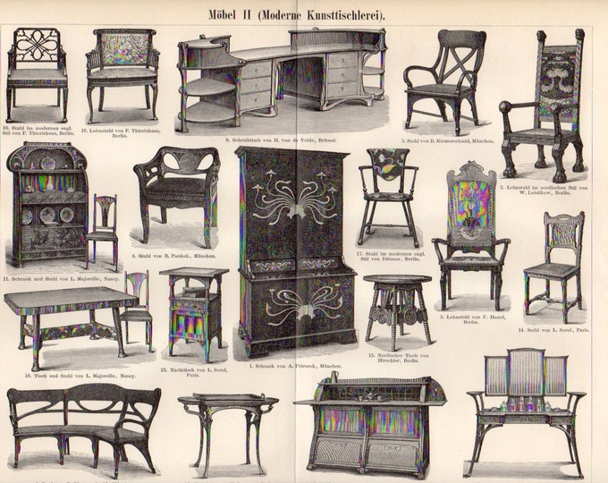 1899 Art Nouveau Furniture Modern Furniture Seat Armchair - Etsy