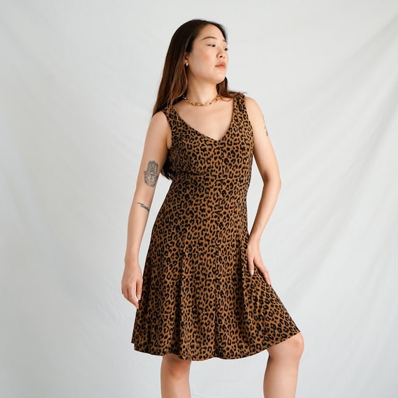 Deadstock 70's Leopard Print Skater Dress