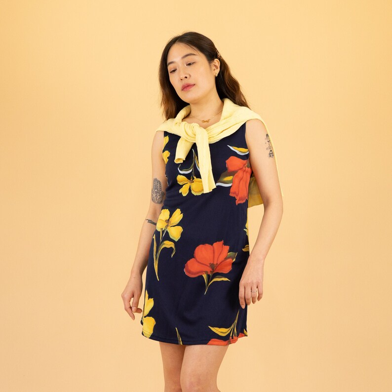 Vintage Poppies Floral Tank Dress