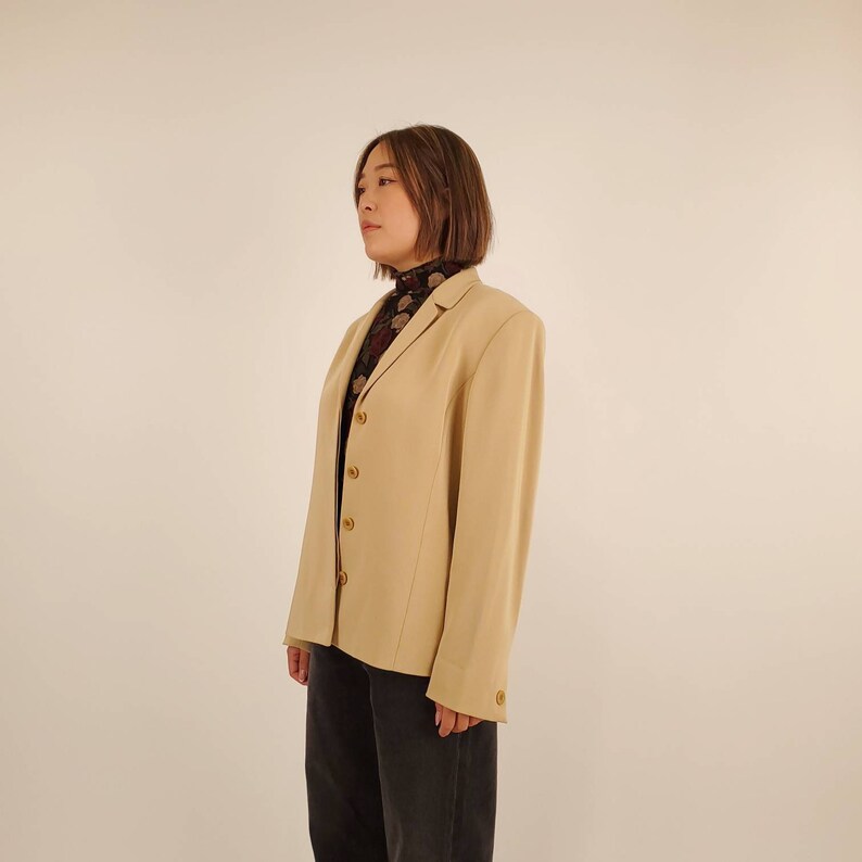 Vintage Toffee Beige Blazer M-L image 3