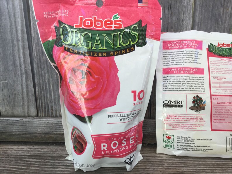 Jobe's Organic Large Rose Fertilizer Spikes Set of six Etsy