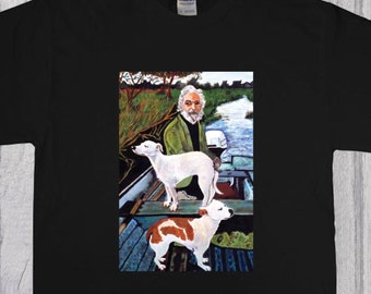 Goodfellas Painting Dogs and Man in Boat Unisex T-Shirt