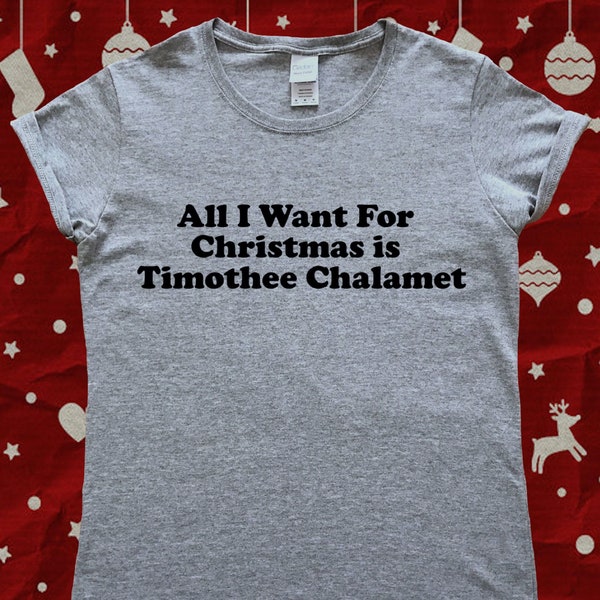 All I Want For Christmas is Timothee Chalamet Funny Christmas T-Shirt