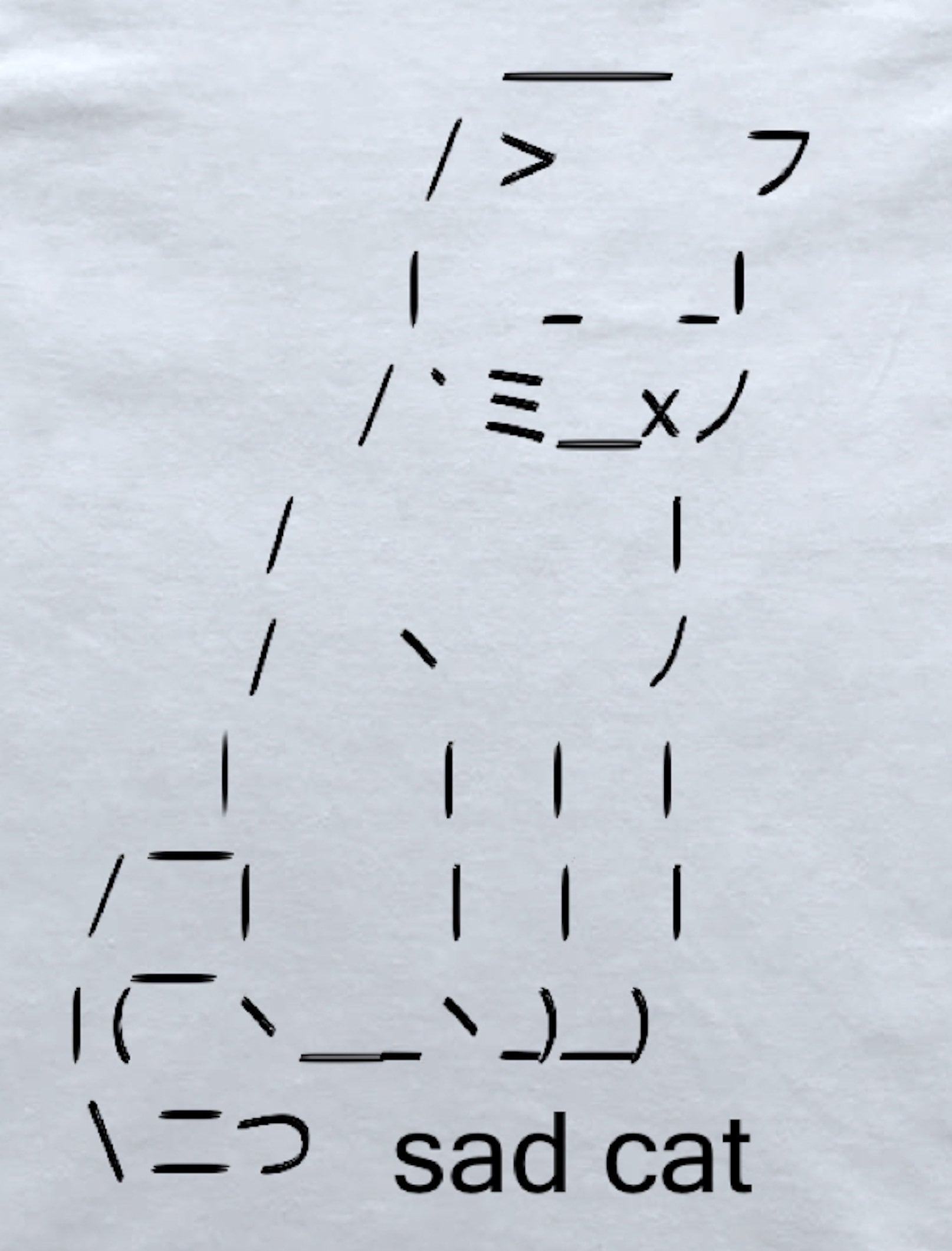 Triste gato emoji ascii art cat camiseta etsy