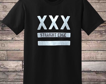 Straight edge t-shirt SXE XXX xwx hardcore punk Minor Threat HC Black Flag Vegan