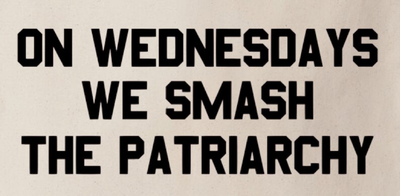 Feminist On Wednesdays We Smash The Patriarchy Feminism Cotton Shopping Tote Bag image 2