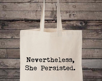Nevertheless She Persisted Feminism Activist Cotton Shopping Tote Bag