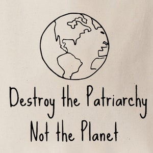 Destroy the Patriarchy Not the Planet Feminist Eco Cotton Shopping Tote ...