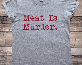 Meat Is Murder Vegetarian Vegan Ladies T-Shirt