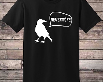 Raven Nevermore Edgar Allan Poe Goth T-Shirt