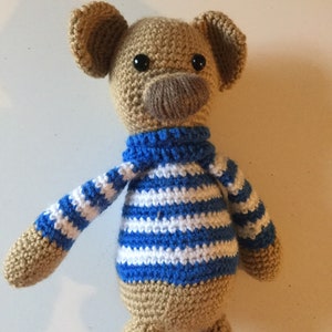 Crochet teddy, amigurumi teddy, teddy bear, small teddy, dressed teddy, crochet bear