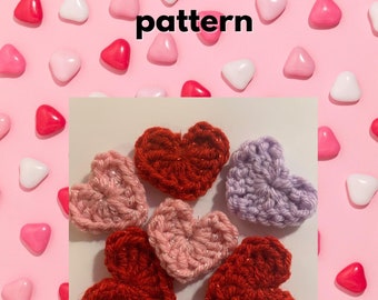 Supereenvoudig haakpatroon met miniharten Ideaal voor beginners; maak er veel verschillende knutselwerkjes mee of deel ze uit voor Valentijnsdag!