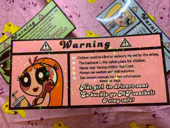 Powerpuff girls! Car warning stickers super cute sassy glitter for car visor blossom buttercup bubbles