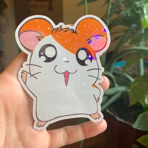 Hamtaro Magnet ham ham adventures! Sparkly glitter magnet