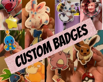 Custom badges from people to animals to your favorite cartoon I can make just about anything feel free to message me :)
