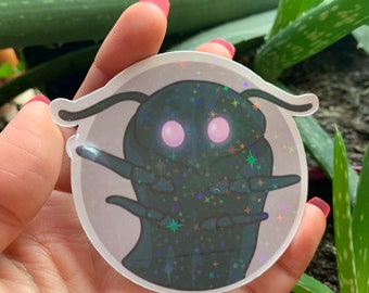 Moth man magnet or sticker fall out related sparkly cute kawaii