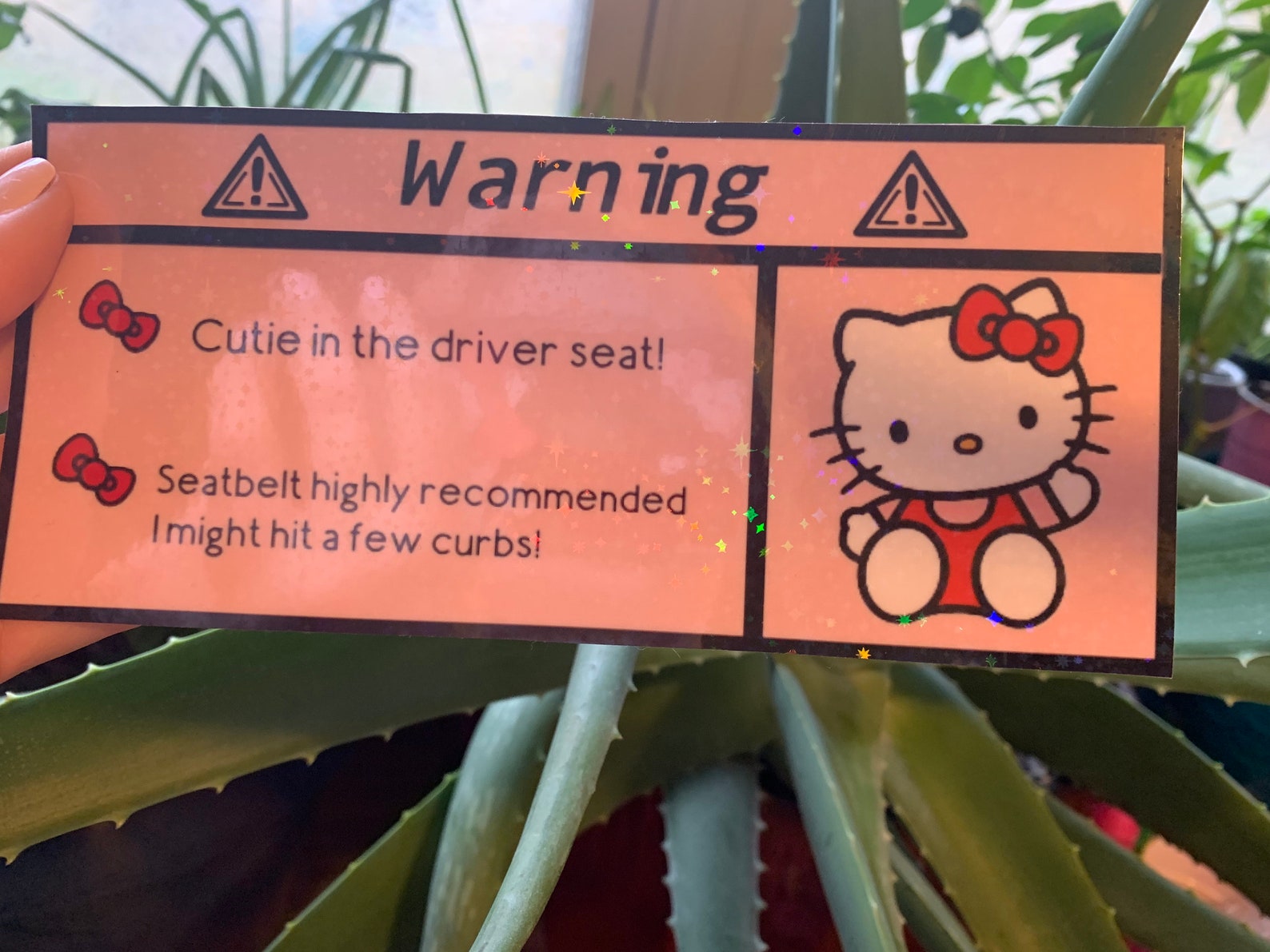 Car Warning Stickers Featuring Hello Kitty New Sanrio Etsy