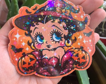 Betty boop stickers hallloween spooky festive Super cute sparkles,laptop stickers,glam stickers