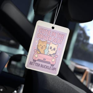 Cute Cat Car Air Freshener, Fun Auto Decor, Pet Lover Gift, Cute Car Accessory, Kawaii Air Freshener for Travel