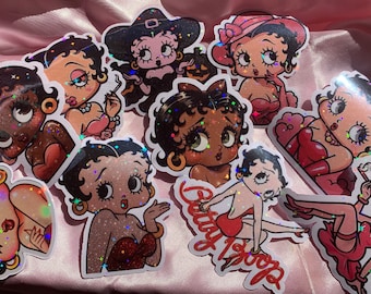 Betty boop stickers buy the bundle for discount! Super cute sparkles,laptop stickers,glam stickers