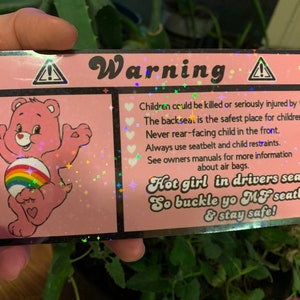 Carebears! Cute car warning sticker super kawaii,car accessory,car visor sticker custom any bear glumly bear and ect!