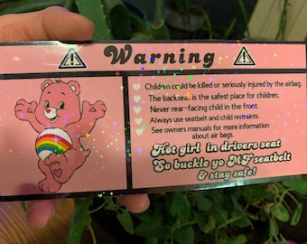 Carebears! Cute car warning sticker super kawaii,car accessory,car visor sticker custom any bear glumly bear and ect!