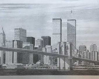 9/11 “never Forget” Twin Towers Memorial Drawing - Etsy