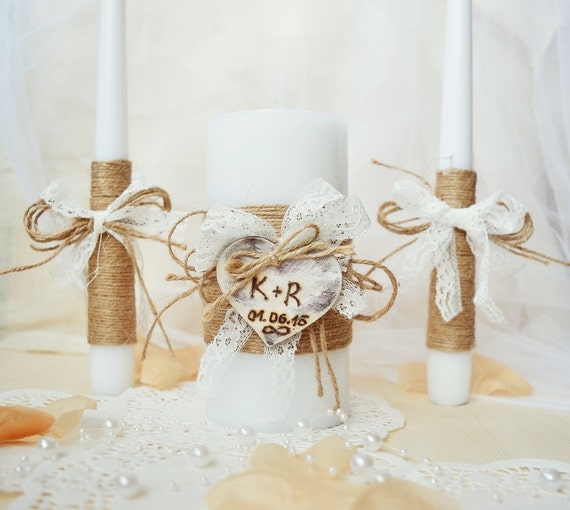 Mr Mrs Wedding Candles Set Rustic Wedding Ceremony Accessories Unity Candle Set Custom Wedding Unity Candle Set with Wood Candles Holders