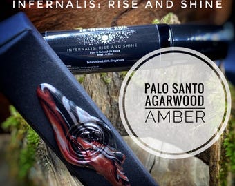 Infernalis: Rise and Shine — Pure, Natural Essential Oil Blend Roll-on Perfume — Resinous, Masculine, Sensual — Palo Santo, Amber, Oud