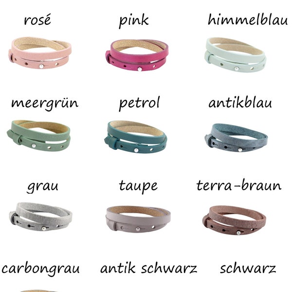 Lederwickelarmband für Schiebeperlen in Wunschfarbe