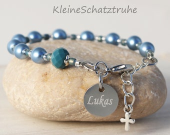 personalized rosary bracelet gift boy or girl communion