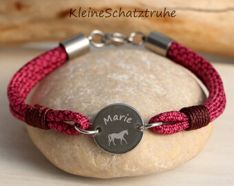 personalisiertes Armband, Paracord mit Edelstahl, Freundschaftsarmband